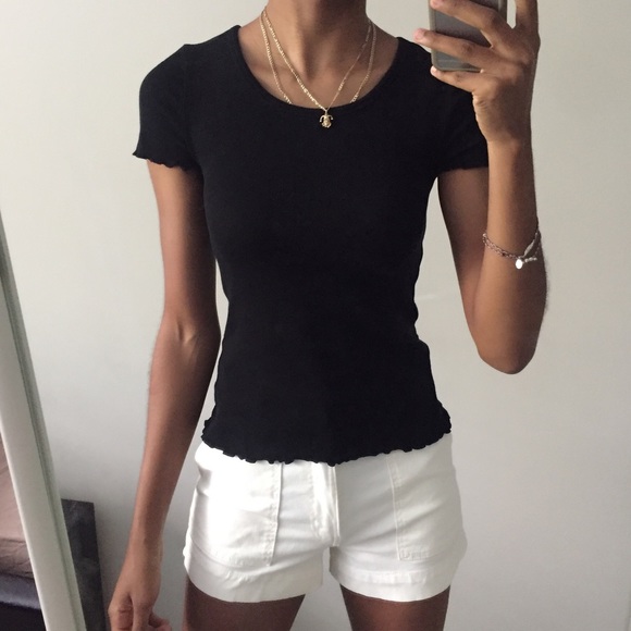 SOLD! BP Basic Ribbed Lettuce Edge Baby Tee - Picture 6 of 8